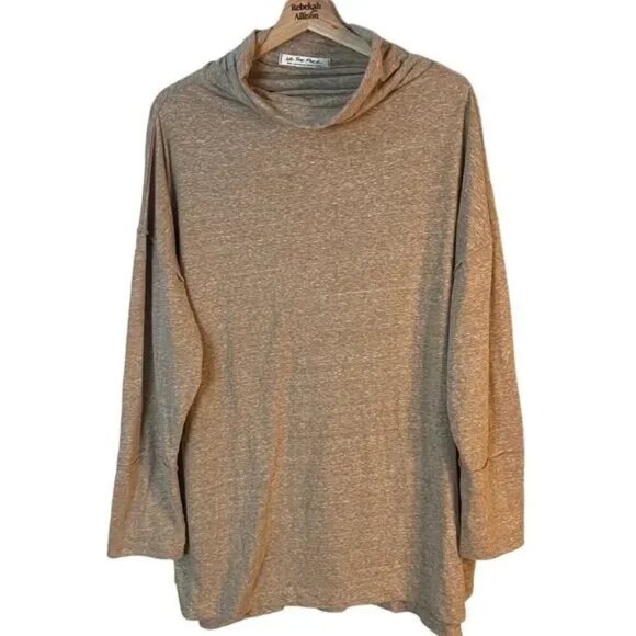 Free People We The Free Bella Vista Tunic Top Cowl Neck Turtleneck Tan SZ Small - Picture 2 of 16